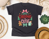 Cozy Christmas Cutie graphic tee in Graphite Comfort Colors 1717