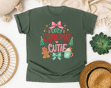 Cozy Christmas Cutie graphic tee in Moss Comfort Colors 1717