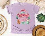 Cozy Christmas Cutie graphic tee in Orchid Comfort Colors 1717