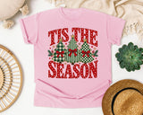 Tis the Season Plaid Trees graphic tee in Blossom Comfort Colors 1717