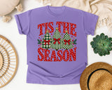 Tis the Season Plaid Trees graphic tee in Violet Comfort Colors 1717