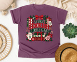 A Very Bookish Christmas graphic tee in Berry Comfort Colors 1717