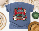A Very Bookish Christmas graphic tee in Blue Jean Comfort Colors 1717