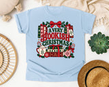 A Very Bookish Christmas graphic tee in Chambray Comfort Colors 1717