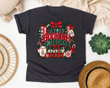 A Very Bookish Christmas graphic tee in Graphite Comfort Colors 1717