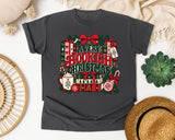 A Very Bookish Christmas graphic tee in Pepper Comfort Colors 1717