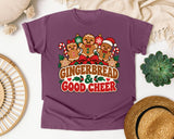 Gingerbread and Good Cheer graphic tee in Berry Comfort Colors 1717