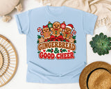Gingerbread and Good Cheer graphic tee in Chambray Comfort Colors 1717