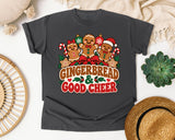 Gingerbread and Good Cheer graphic tee in Pepper Comfort Colors 1717