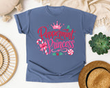 Peppermint Princess graphic tee in Blue Jean Comfort Colors 1717