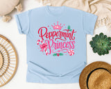 Peppermint Princess graphic tee in Chambray Comfort Colors 1717