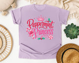Peppermint Princess graphic tee in Orchid Comfort Colors 1717
