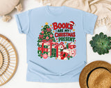 Books Are My Christmas Present graphic tee in Chambray Comfort Colors 1717
