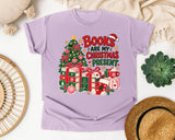 Books Are My Christmas Present graphic tee in Orchid Comfort Colors 1717