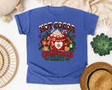 Hot Cocoa Christmas Club graphic tee in Flo Blue Comfort Colors 1717