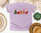 Dancing Christmas Treats graphic tee in Orchid Comfort Colors 1717