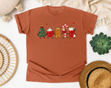 Dancing Christmas Treats graphic tee in Yam Comfort Colors 1717