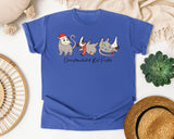 Overstimulated But Festive Possums graphic tee in Flo Blue Comfort Colors 1717