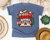 Books Before Carols graphic tee in Blue Jean Comfort Colors 1717