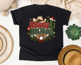 Howdy Holidays 2026 graphic tee in Black Comfort Colors 1717