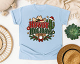 Howdy Holidays 2026 graphic tee in Chambray Comfort Colors 1717