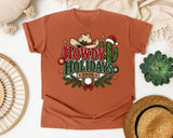 Howdy Holidays 2026 graphic tee in Yam Comfort Colors 1717