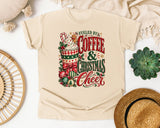 Fueled by Coffee and Christmas Cheer graphic tee in Ivory Comfort Colors 1717