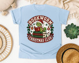 Bookworm Christmas Club graphic tee in Chambray Comfort Colors 1717