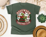 Bookworm Christmas Club graphic tee in Moss Comfort Colors 1717
