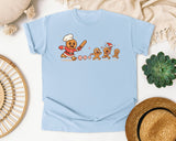 Gingerbread Chef Chasing Cookies graphic tee in Chambray Comfort Colors 1717