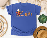 Gingerbread Chef Chasing Cookies graphic tee in Flo Blue Comfort Colors 1717