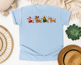Four Festive Dachshunds graphic tee in Chambray Comfort Colors 1717