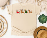 Four Festive Dachshunds graphic tee in Ivory Comfort Colors 1717