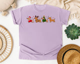 Four Festive Dachshunds graphic tee in Orchid Comfort Colors 1717