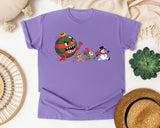 Ornament Monster Chase graphic tee in Violet Comfort Colors 1717