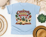 Christmas Magic in Every Chapter graphic tee in Chambray Comfort Colors 1717