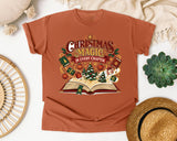 Christmas Magic in Every Chapter graphic tee in Yam Comfort Colors 1717