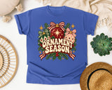 Ornament Season graphic tee in Flo Blue Comfort Colors 1717