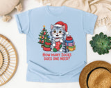 How Many Socks Does One Need Cat graphic tee in Chambray Comfort Colors 1717
