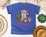 How Many Socks Does One Need Cat graphic tee in Flo Blue Comfort Colors 1717