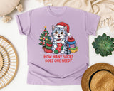 How Many Socks Does One Need Cat graphic tee in Orchid Comfort Colors 1717