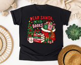 Dear Santa Send Books graphic tee in Black Comfort Colors 1717