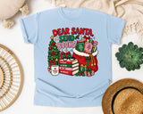 Dear Santa Send Books graphic tee in Chambray Comfort Colors 1717