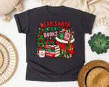 Dear Santa Send Books graphic tee in Graphite Comfort Colors 1717