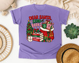 Dear Santa Send Books graphic tee in Violet Comfort Colors 1717