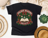 Holiday Reading Society graphic tee in Black Comfort Colors 1717
