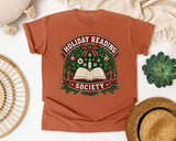 Holiday Reading Society graphic tee in Yam Comfort Colors 1717