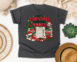 My Christmas Wishlist Books graphic tee in Pepper Comfort Colors 1717
