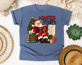Santa's Reading List graphic tee in Blue Jean Comfort Colors 1717