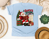 Santa's Reading List graphic tee in Chambray Comfort Colors 1717